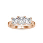 Bend Three Stone Lab Diamond Ring