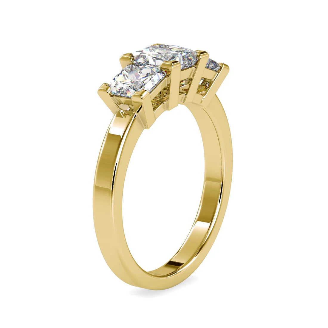 Bend Three Stone Lab Diamond Ring
