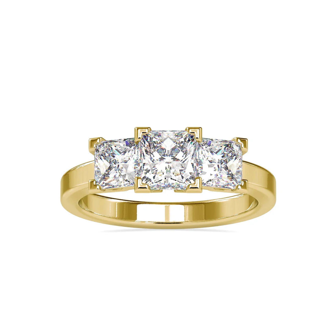 Bend Three Stone Lab Diamond Ring