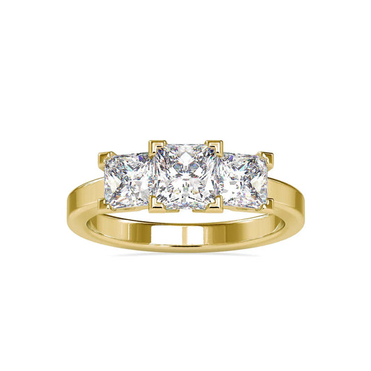 Bend Three Stone Lab Diamond Ring