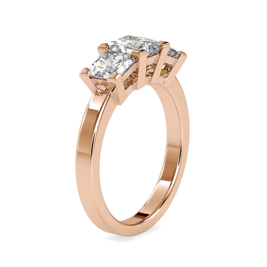 Bend Three Stone Lab Diamond Ring