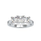 Bend Three Stone Lab Diamond Ring