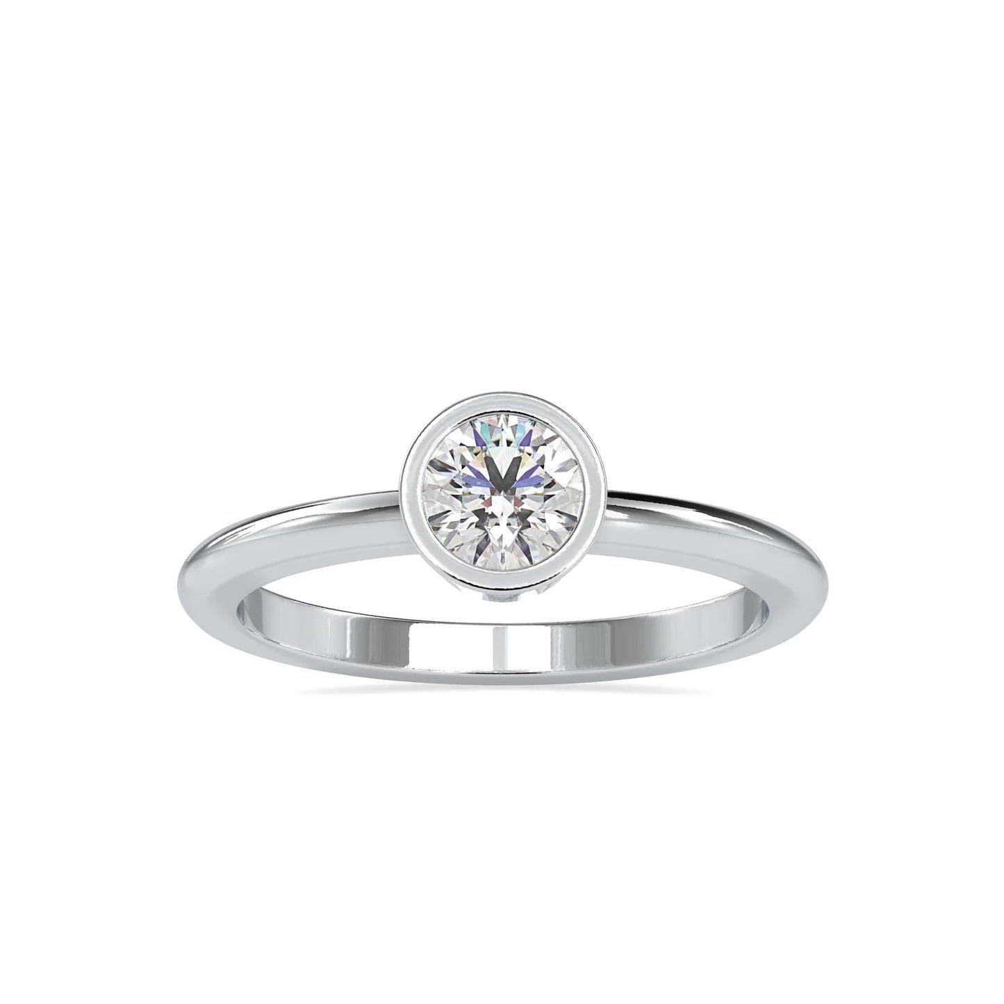 Bezel 0.55 Pointer Round Solitaire Engagement Lab Diamond Ring