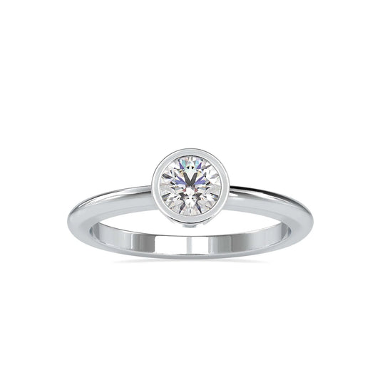 Bezel 0.55 Pointer Round Solitaire Engagement Lab Diamond Ring