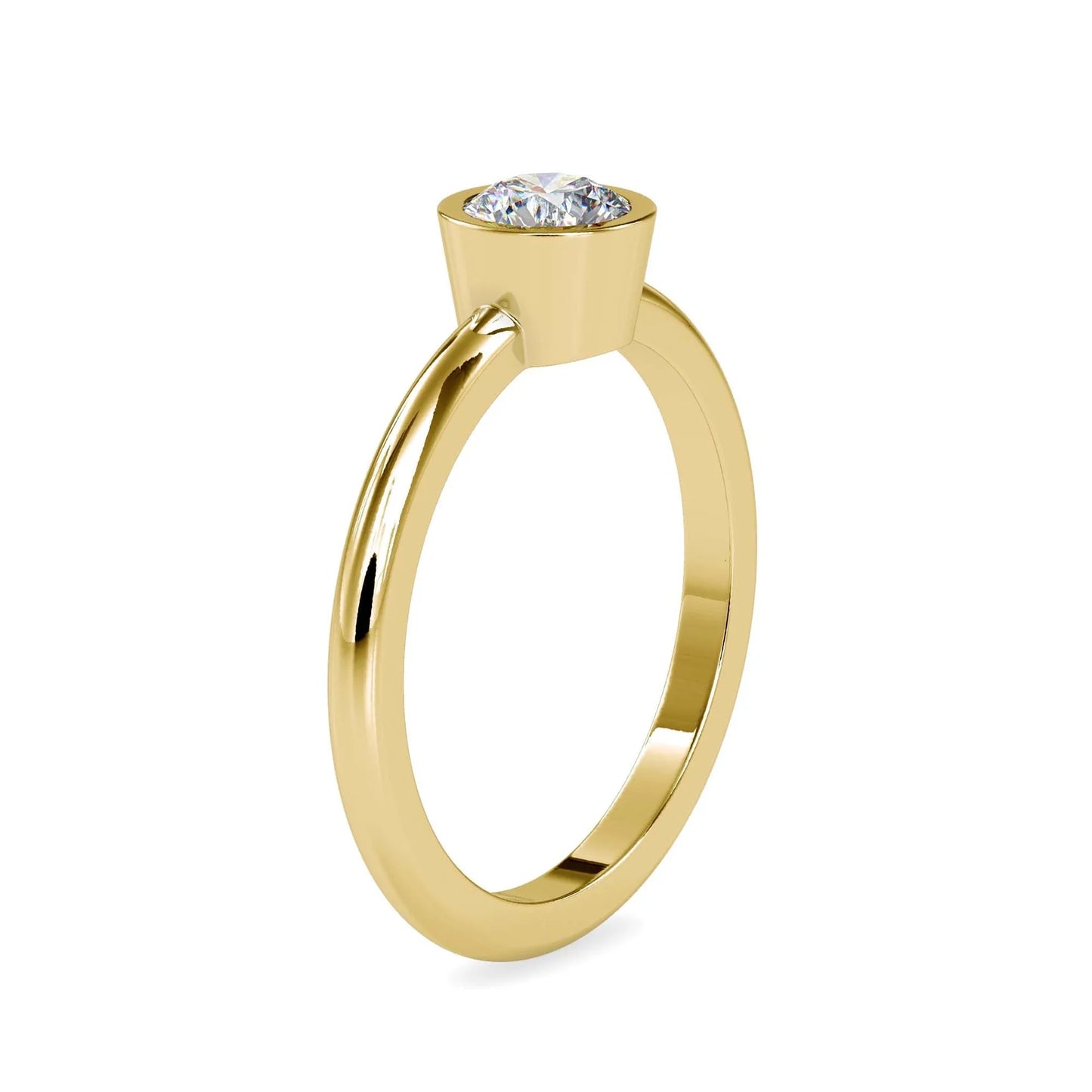 Bezel 0.55 Pointer Round Solitaire Engagement Lab Diamond Ring