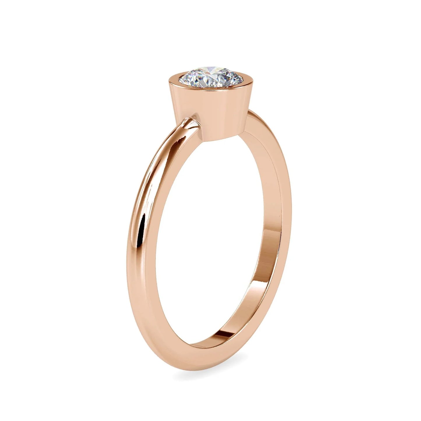 Bezel 0.55 Pointer Round Solitaire Engagement Lab Diamond Ring