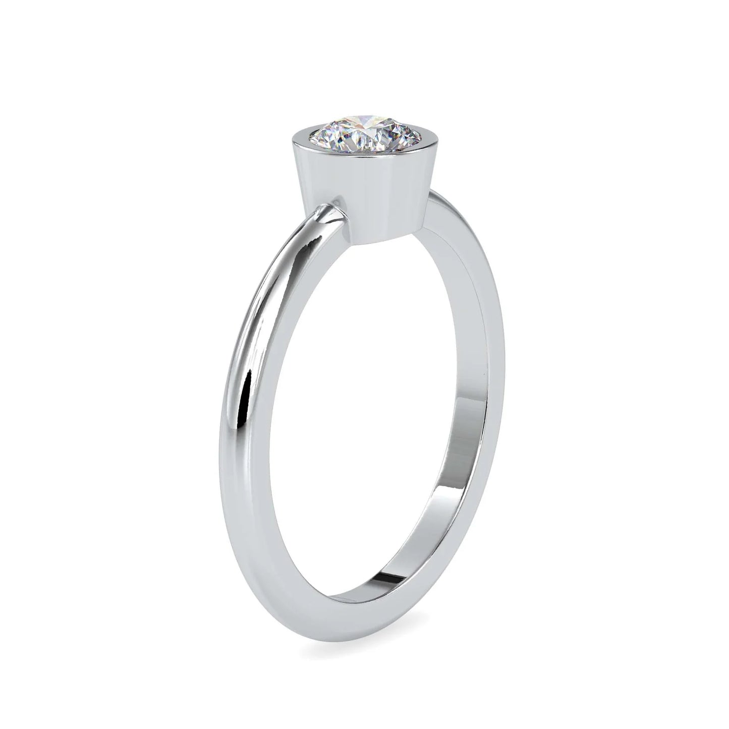 Bezel 0.55 Pointer Round Solitaire Engagement Lab Diamond Ring