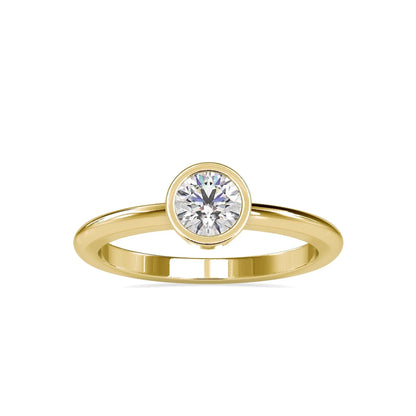 Bezel 0.55 Pointer Round Solitaire Engagement Lab Diamond Ring