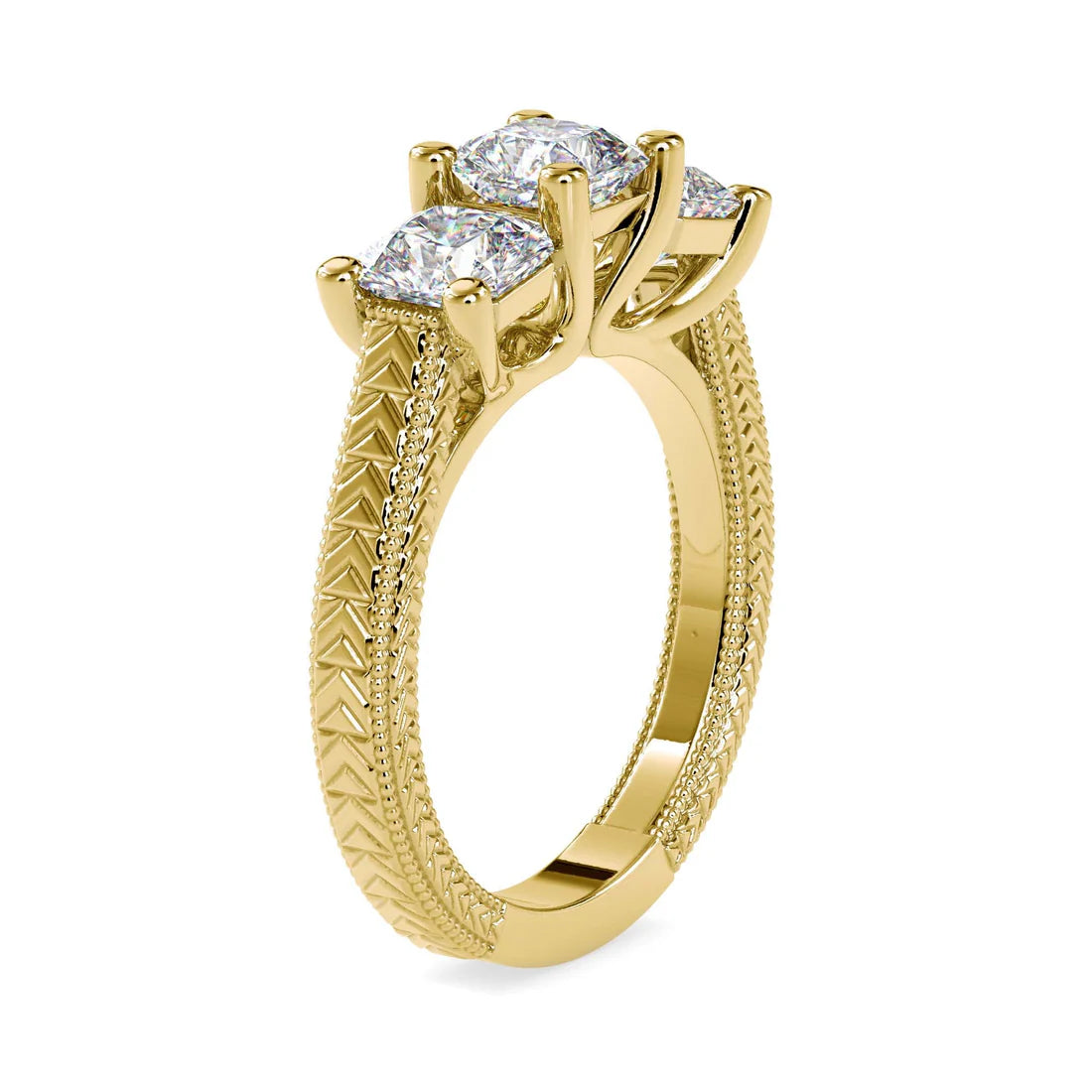Triplicate Lab Grown Diamond 3 Stone Ring