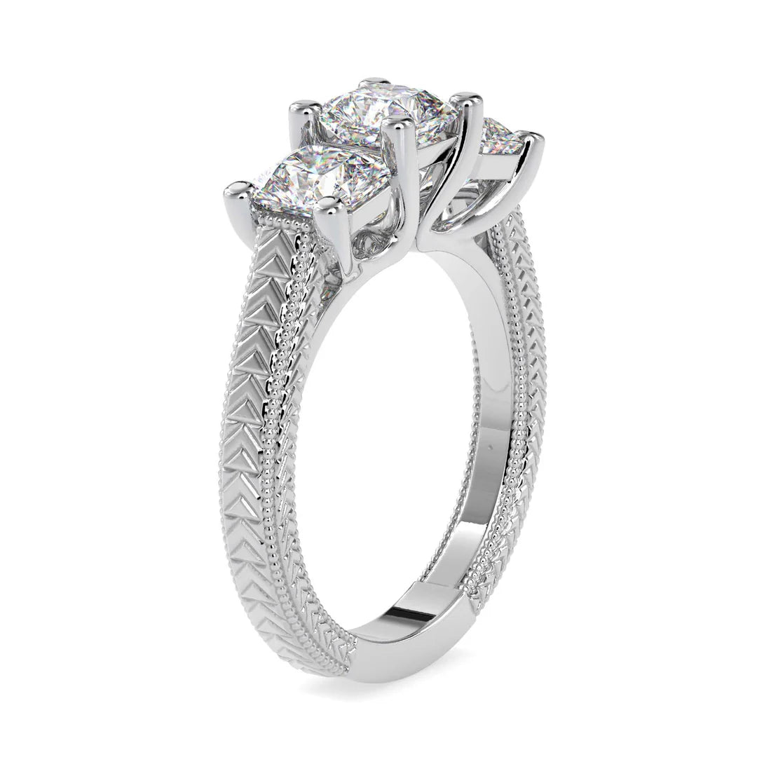 Triplicate Lab Grown Diamond 3 Stone Ring