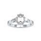 Peach Three Stone Lab Diamond Ring