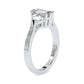 Peach Three Stone Lab Diamond Ring
