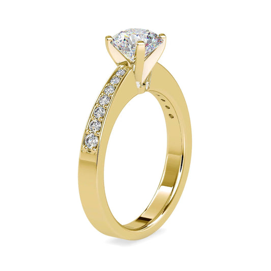 Fancy Frill 0.90 Pointer Round Lab Diamond Ring
