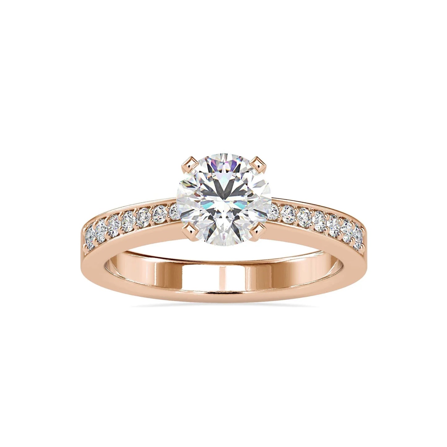 Fancy Frill 0.90 Pointer Round Lab Diamond Ring