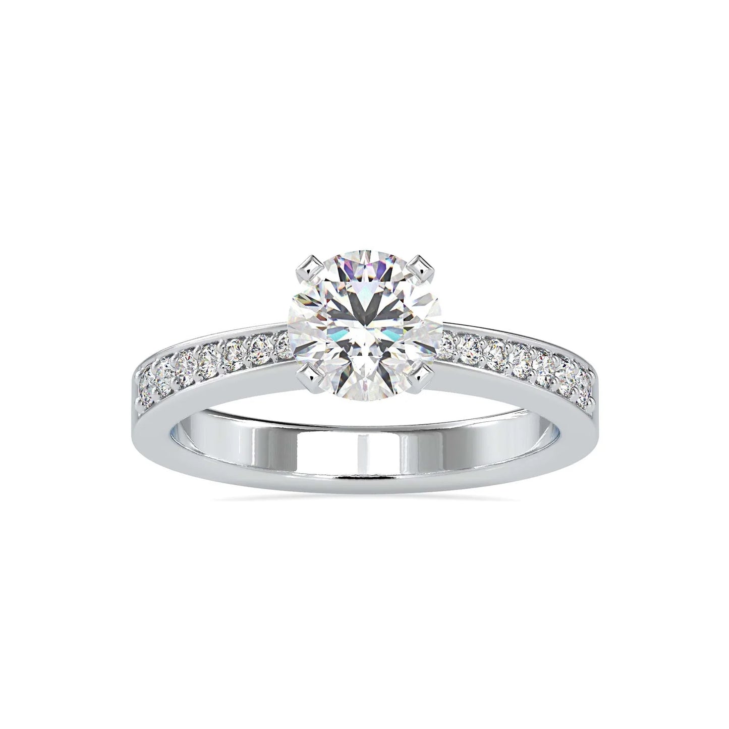 Fancy Frill 0.90 Pointer Round Lab Diamond Ring