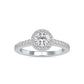 Soiree 0.55 Pointer Round Halo Lab Diamond Ring