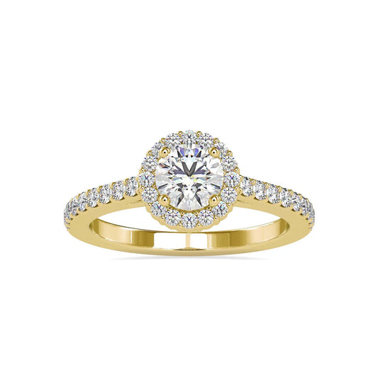 Soiree 0.55 Pointer Round Halo Lab Diamond Ring