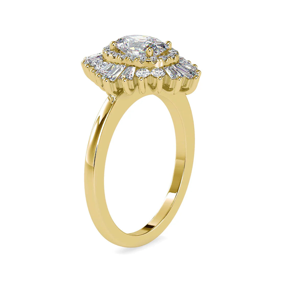 Slaying 0.75 Pointer Oval Halo Lab Diamond Ring