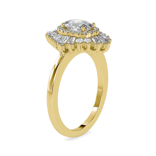 Slaying 0.75 Pointer Oval Halo Lab Diamond Ring