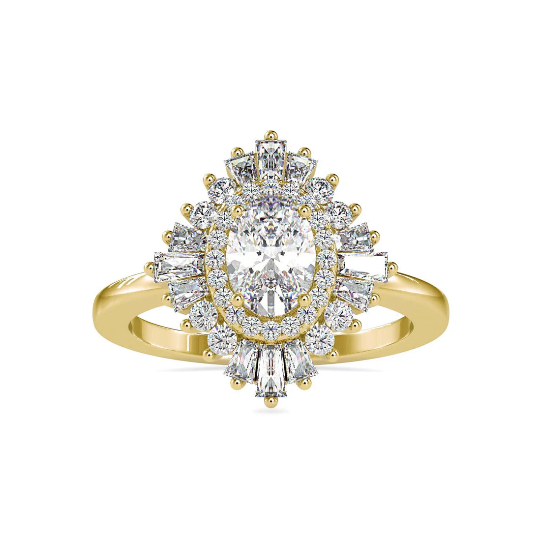 Slaying 0.75 Pointer Oval Halo Lab Diamond Ring