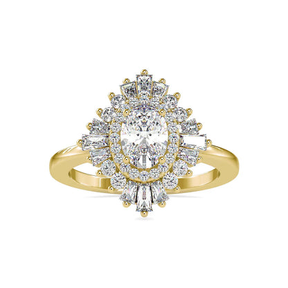 Slaying 0.75 Pointer Oval Halo Lab Diamond Ring