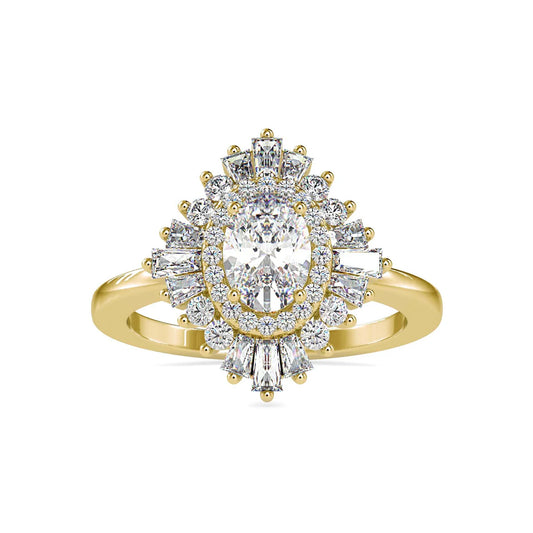Slaying 0.75 Pointer Oval Halo Lab Diamond Ring