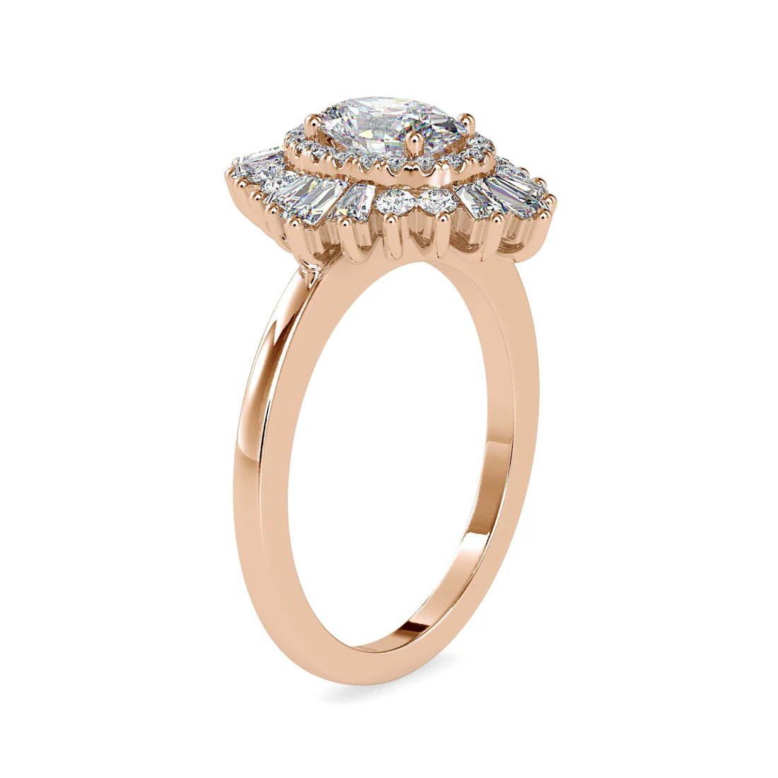 Slaying 0.75 Pointer Oval Halo Lab Diamond Ring