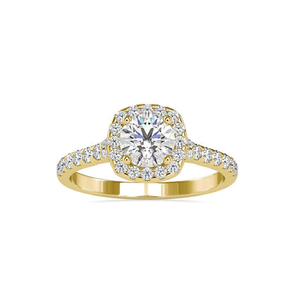 Gracy Halo 0.65 Pointer Round Lab Diamond Ring