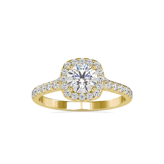 Gracy Halo 0.65 Pointer Round Lab Diamond Ring