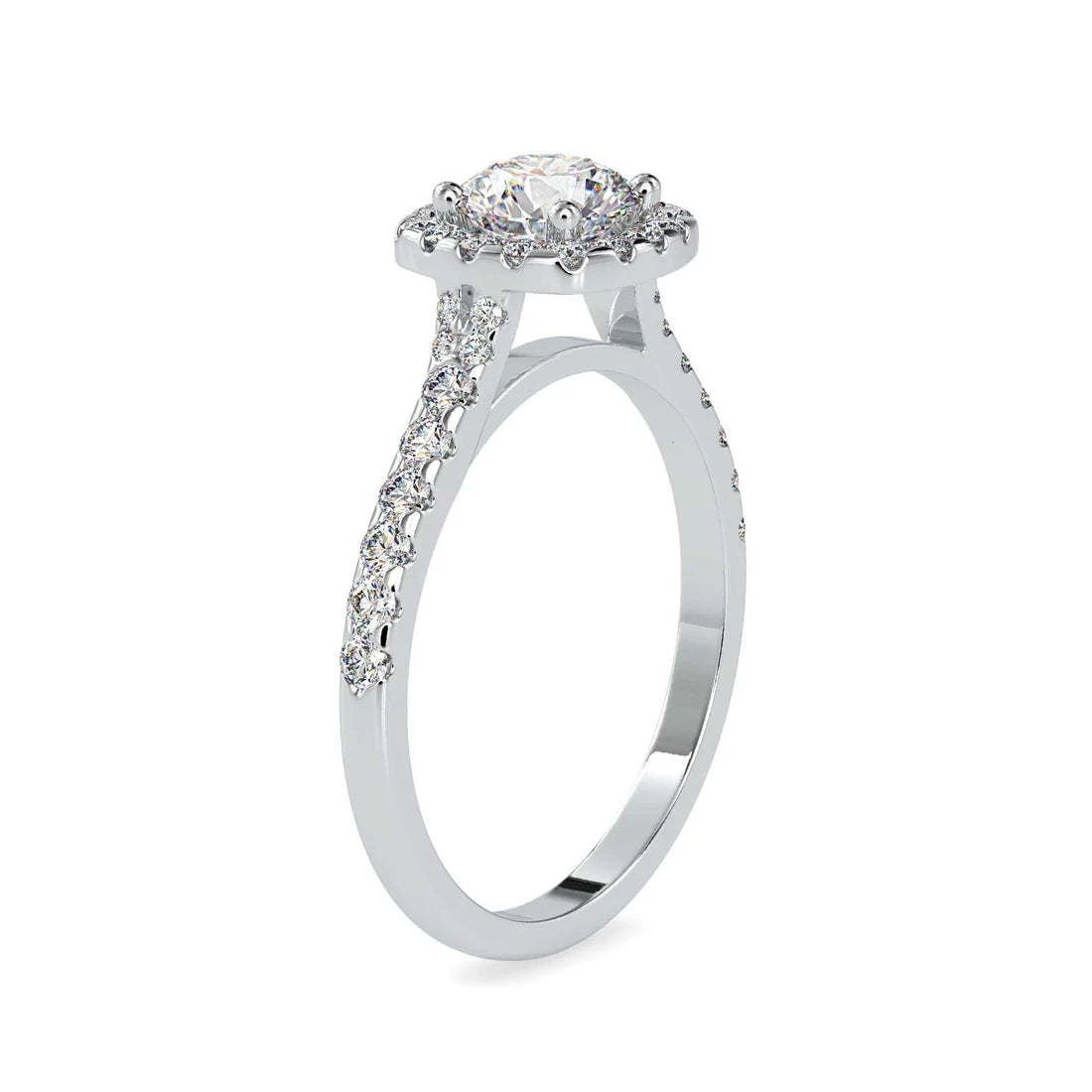 Gracy Halo 0.65 Pointer Round Lab Diamond Ring