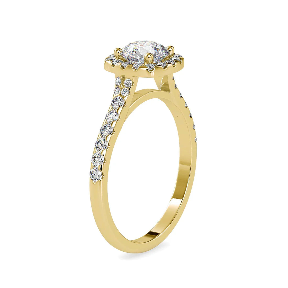 Gracy Halo 0.65 Pointer Round Lab Diamond Ring