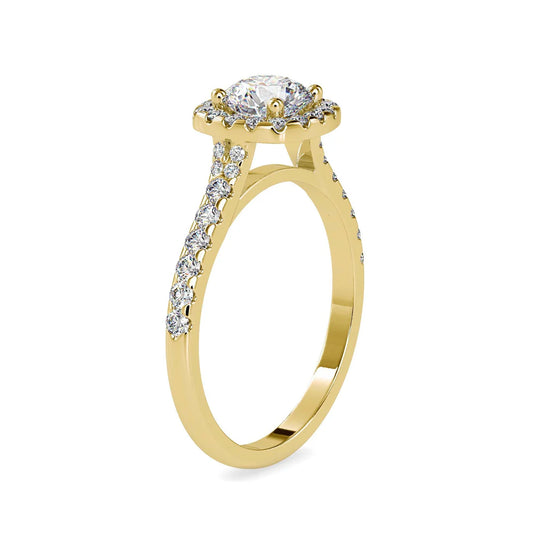 Gracy Halo 0.65 Pointer Round Lab Diamond Ring