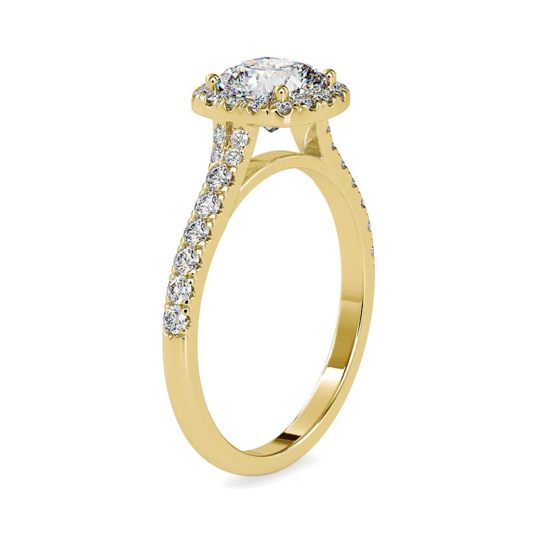 Ariel Halo 0.90 Pointer Round Lab Diamond Ring