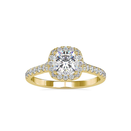 Ariel Halo 0.90 Pointer Round Lab Diamond Ring