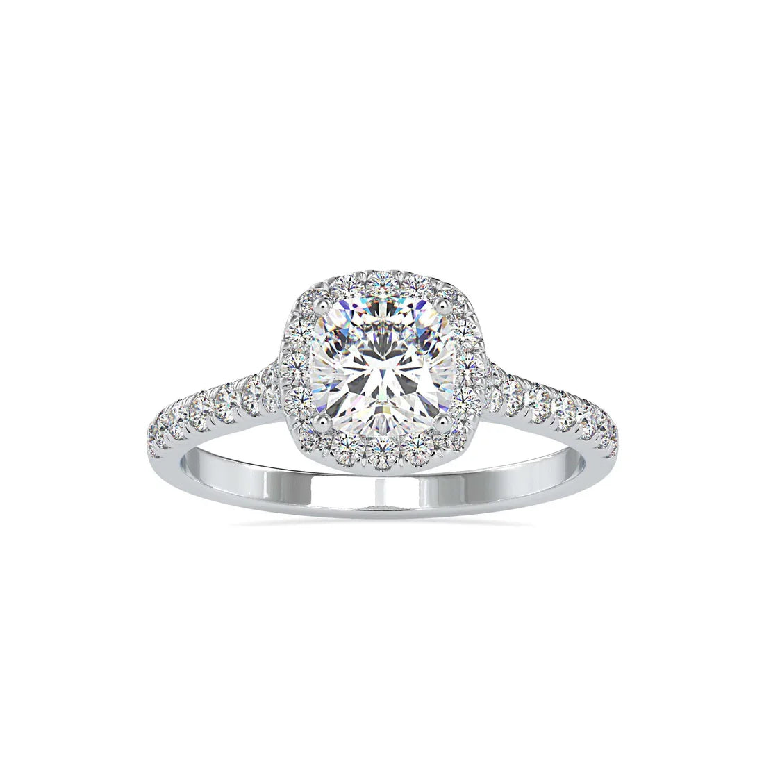 Ariel Halo 0.90 Pointer Round Lab Diamond Ring