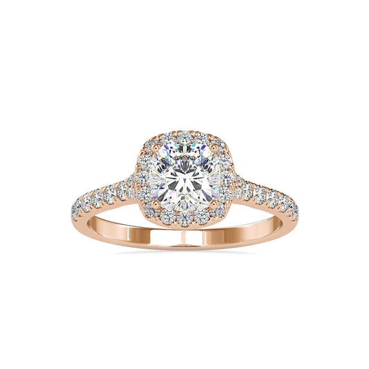 Ariel Halo 0.90 Pointer Round Lab Diamond Ring