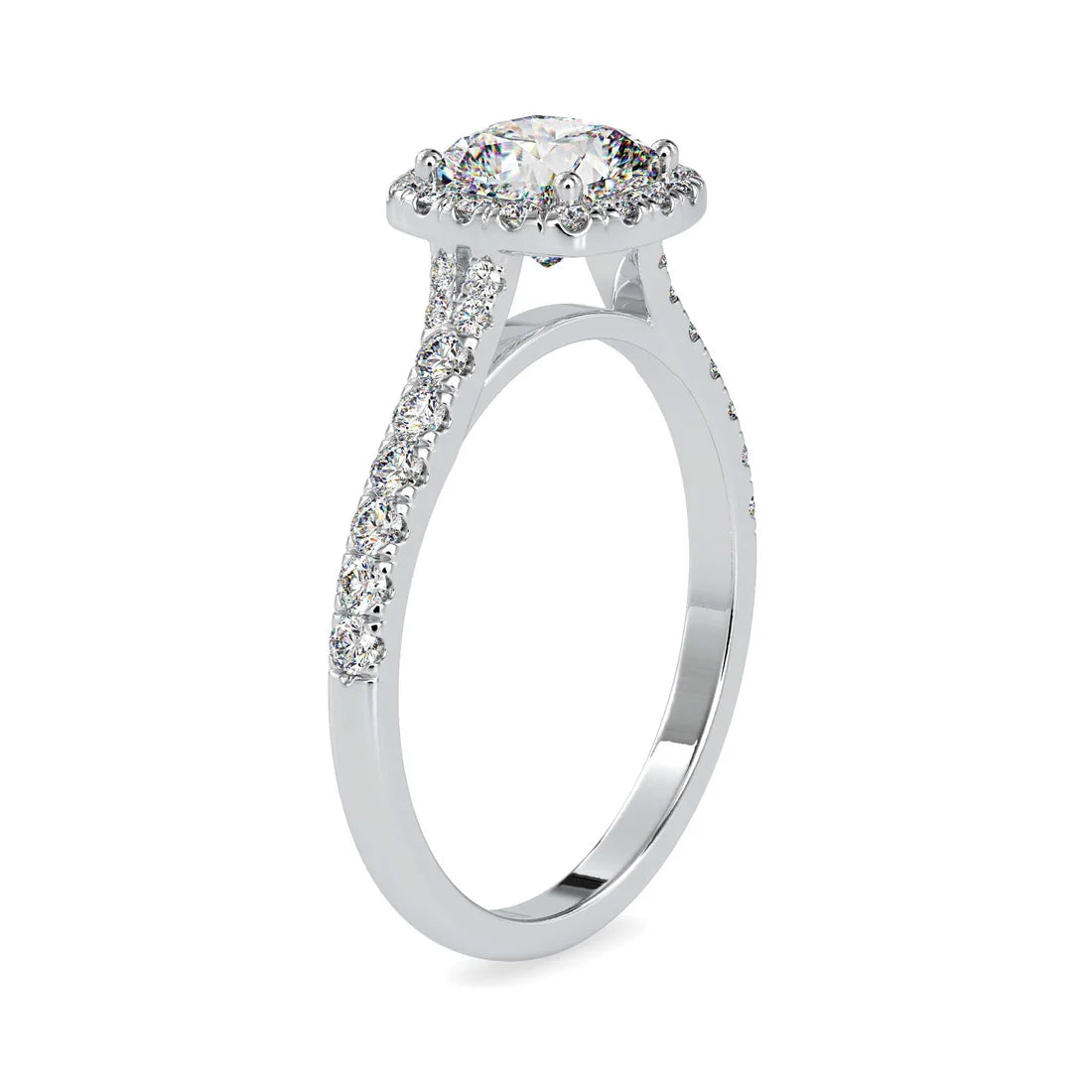 Ariel Halo 0.90 Pointer Round Lab Diamond Ring
