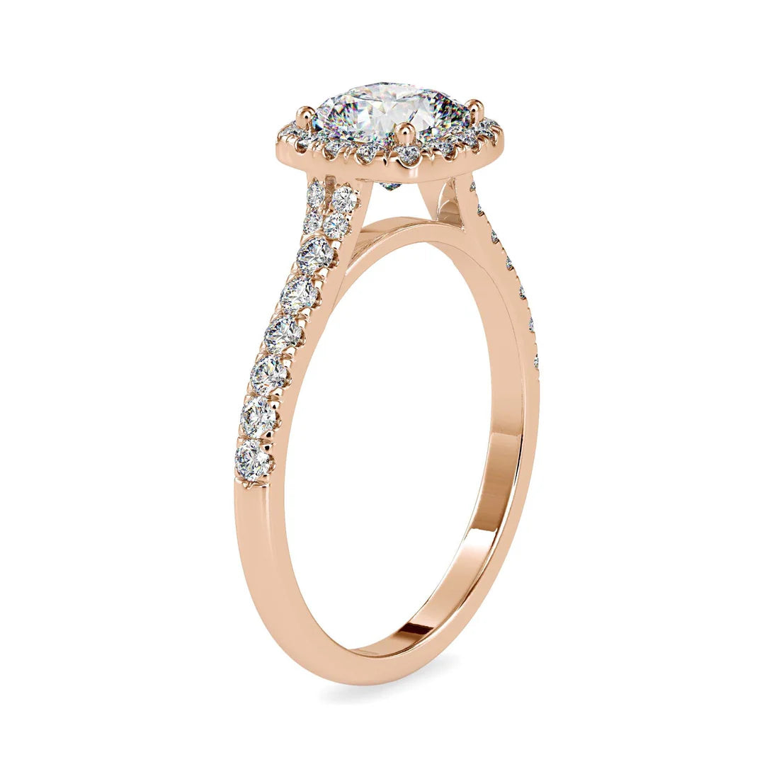 Ariel Halo 0.90 Pointer Round Lab Diamond Ring