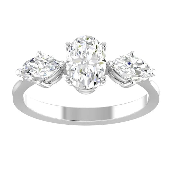 Tram Oval Lab Diamond Ring