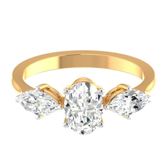 Tram Oval Lab Diamond Ring