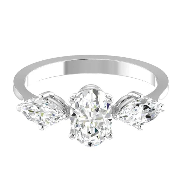 Tram Oval Lab Diamond Ring