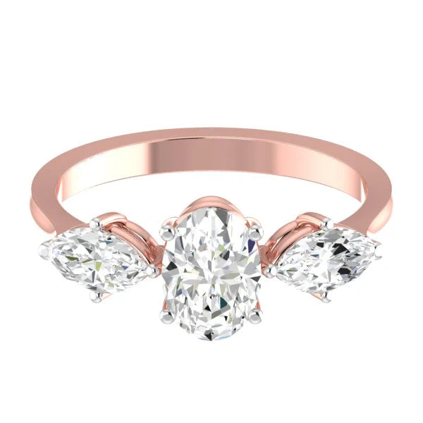 Tram Oval Lab Diamond Ring