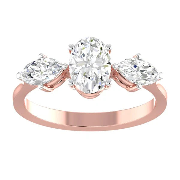 Tram Oval Lab Diamond Ring