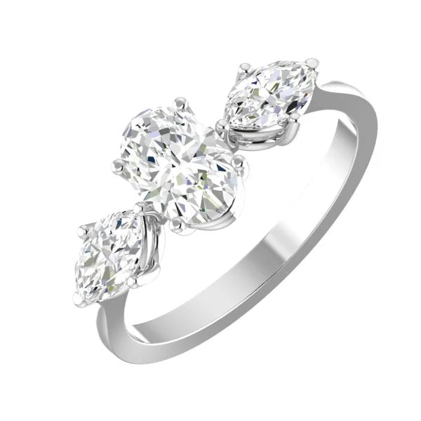 Tram Oval Lab Diamond Ring