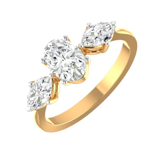 Tram Oval Lab Diamond Ring
