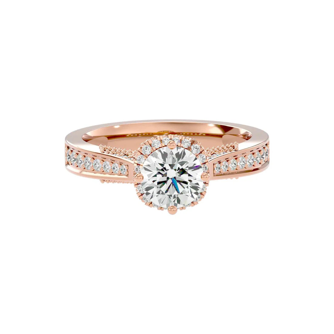 Jane 60 Pointer Round Halo Lab Diamond Ring
