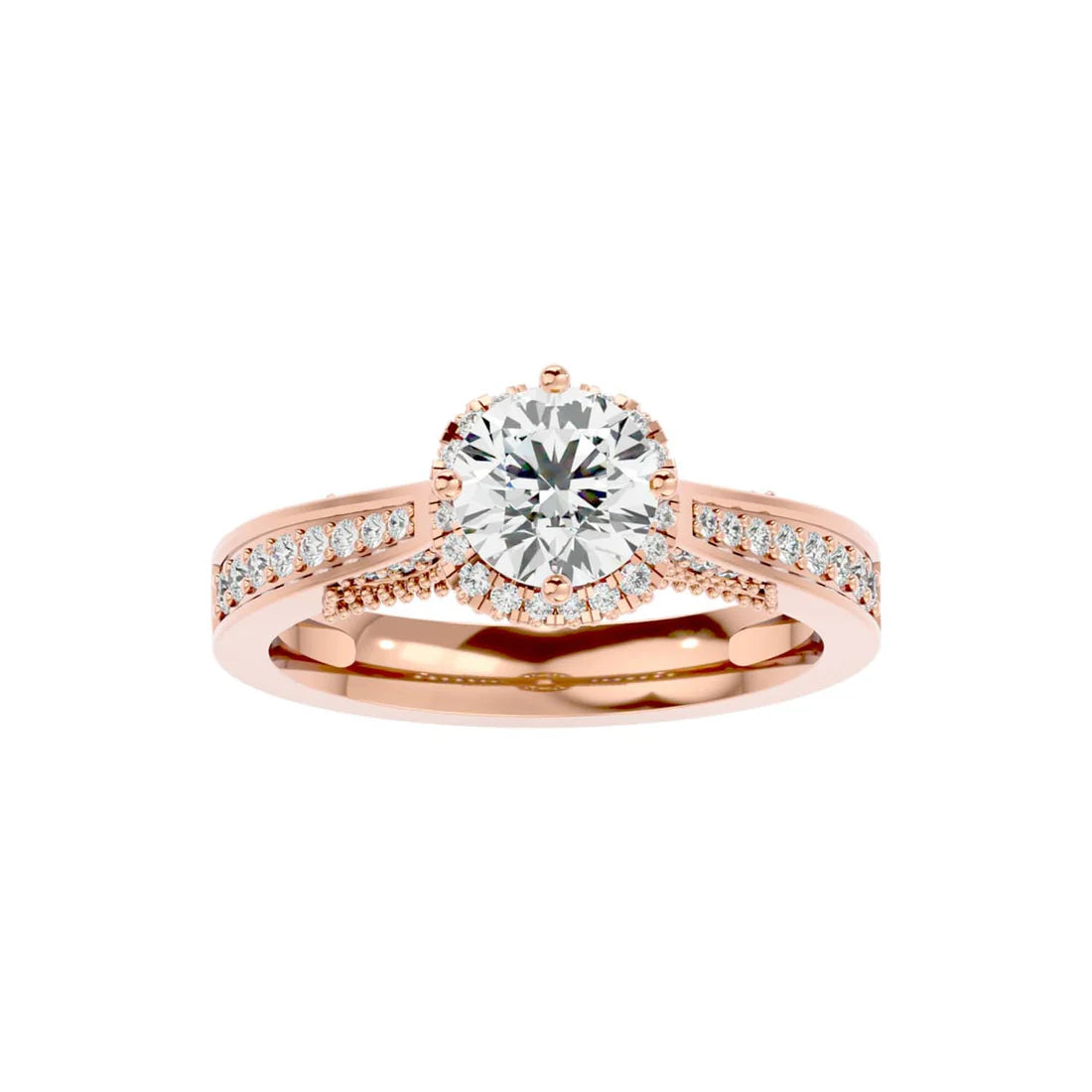 Jane 60 Pointer Round Halo Lab Diamond Ring