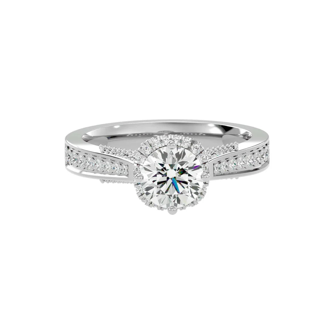 Jane 60 Pointer Round Halo Lab Diamond Ring