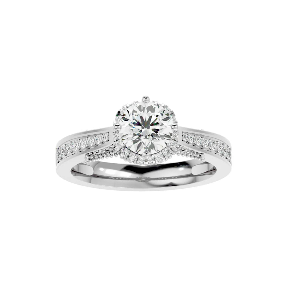 Jane 60 Pointer Round Halo Lab Diamond Ring