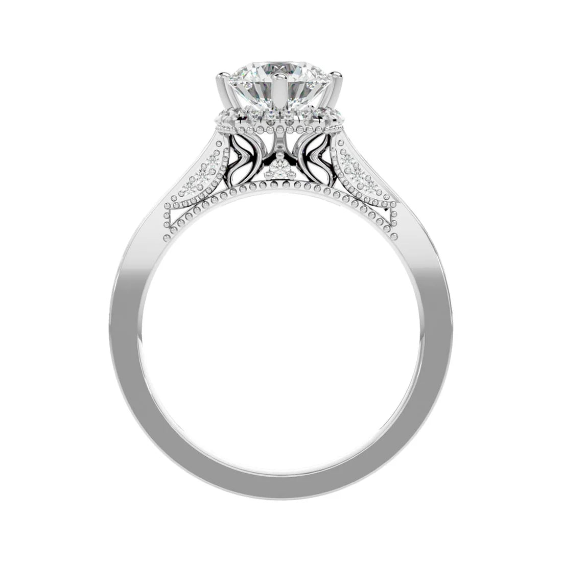 Jane 60 Pointer Round Halo Lab Diamond Ring